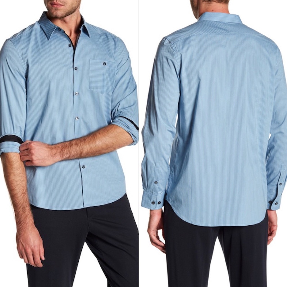 Men’s Kenneth Cole Stretch Tailored Stripe Shirt